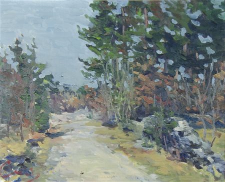 Correr "Paesaggio carsico" cm. 40x50 - olio su cartone Firmato b. a d.