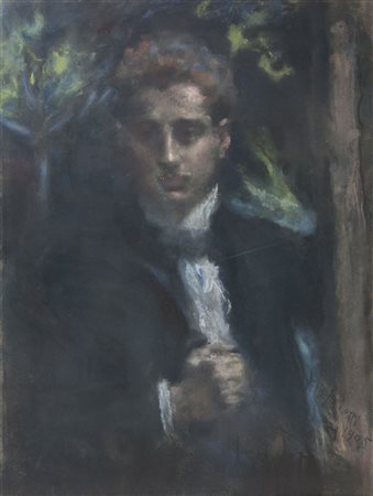 Arturo Rietti Trieste 1863-Padova 1943 "Ragazzo" cm. 80x60 - pastelli...