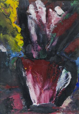 Giandante X 1900-1984 "Fiori" cm. 32x22 - tecnica mista Firmato b. a d.