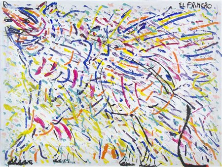 El Primero "La tigre" cm. 75x100 - olio su tela Firmato alto a d.