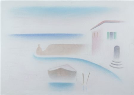 Giuseppe De Luigi 1908-1982 "Composizione con barca" cm. 50x70 - olio Firmato...