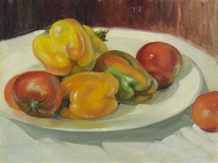 Pittore primi '900 "Natura morta" cm. 30x40 - olio su cartone