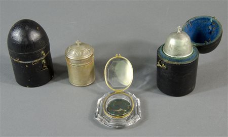 Lotto di 3 oggetti tra cui portaritratto in cristallo di Rocca.