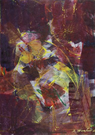 Domenico Manfredi 1916-2006 "Composizione" cm. 70x50 - tecnica mista Firmato...