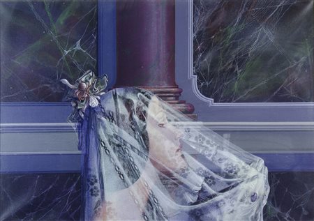 Gigino Falconi 1933 "Figura velata" cm. 50x70 - olio su tela Al retro: firma,...