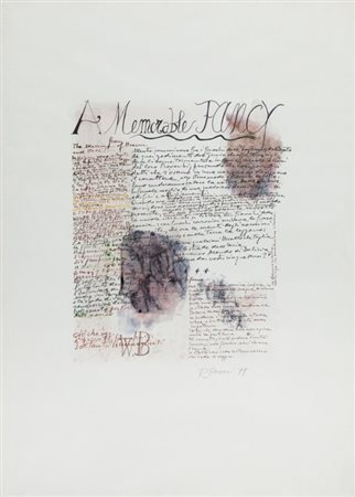 SANESI ROBERTO (1930-2001) A memorable fancy 1979tecnica mista su carta cm...