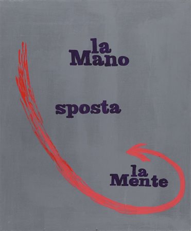 UGO CARREGA (1935-2014) Dov'è la mente 1987tempera su tela applicata su...