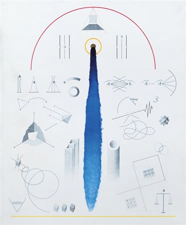 FERRARI VINCENZO (1941-2010) Pittura a caratteri mobili 1984tecnica mista su...