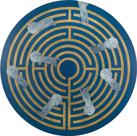 FERRARI VINCENZO (1941-2010) Tra il desiderio e l'assenza 1983smalti e oro su...