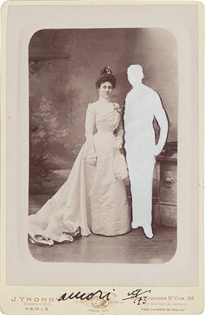 WILLIAM XERRA (1937-) Amori 1973collage su carta cm 30x24,5firmato, datato e...