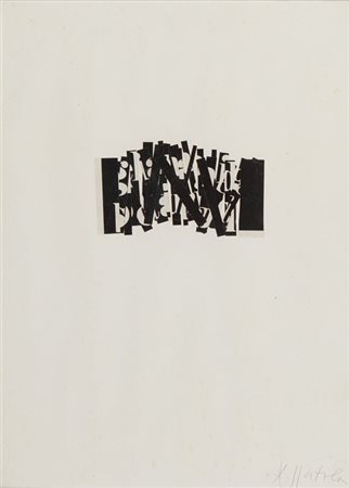 SPATOLA ADRIANO (1941-) Zeroglifico 1979collage su cartoncino cm 32x23firmato...