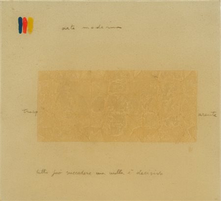 ARMANDO MARROCCO (1939-) Arte Moderna 1977tecnica mista su tavola...