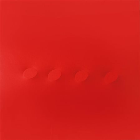 TURI SIMETI (1929-) Quattro ovali rossi 2015acrilico su tela sagomata cm...