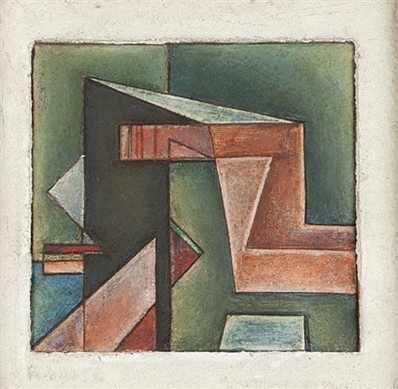 MARIO RADICE (1900-1987) Composizione GRU 31 1951affresco cm 22x22firmato in...