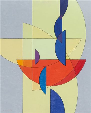 LUIGI VERONESI (1908-1998) Composizione R6-86 1986olio su tela su cartone cm...