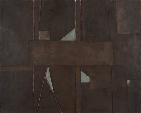 MAURO REGGIANI (1897-1980) Composizione 1957olio su tela cm 80x100firmato in...