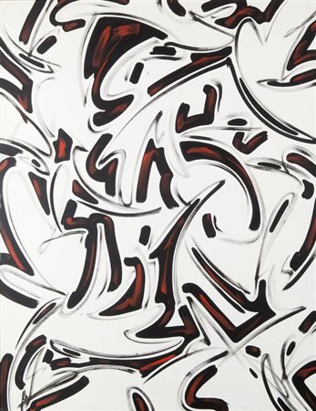 GIOVANNI ASDRUBALI (1955-) Microbi 1990olio su tela cm 160x125firmato, datato...