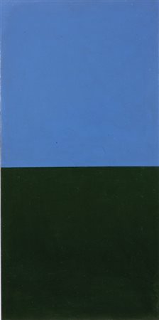 ROCCO BORELLA (1920-1994) Cromemi-piani verde-azzurro 1973acrilico su tela cm...