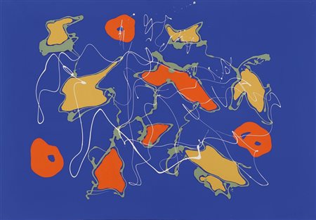 GIULIO TURCATO (1912-1995) Composizione (Fondo Blu) 1972acrilico su tela cm...