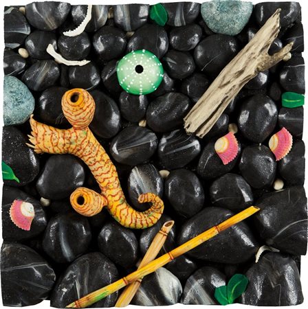 PIERO GILARDI (1942-) Costiera camogliese poliuretano cm 50x50firmato e...