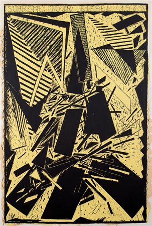 ALDO MONDINO (1938-2005) Supreme Tour Eiffel 1979tempera su carta applicata...