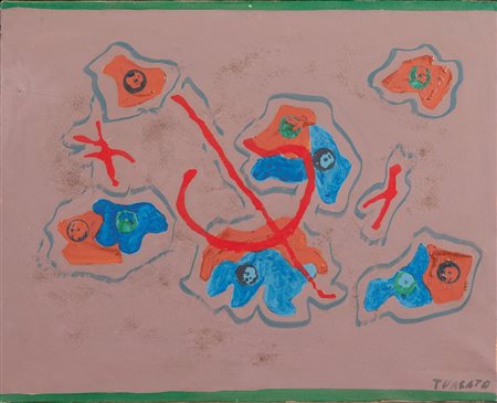 GIULIO TURCATO (1912-1995) Timbri 1963-1964olio e tecnica mista su tela cm...