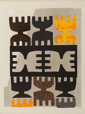 GIUSEPPE CAPOGROSSI (1900-1972) CP/368 1971-72 papier collé cm 76x56sul...