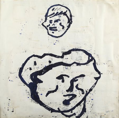 BAECHLER DONALD (1956-) Senza titolo 1984 circagouache, matita e collage su...