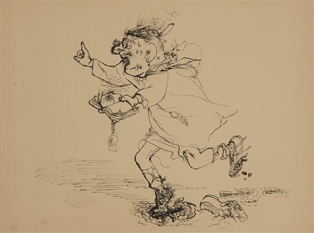 GEORGE GROSZ (1893-1959) Il Messaggero 1934china su carta cm 48,3x62,7datato...