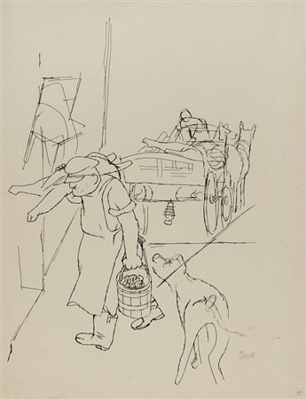GEORGE GROSZ (1893-1959) Der Weg Allen Fleisches 10 1929 circacalamo su carta...