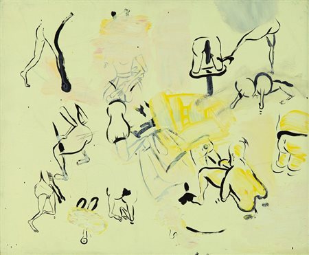 WILLIAMS SUE (1954-) Rabbits 1995olio su tela cm 37,5x46firmato, datato e...