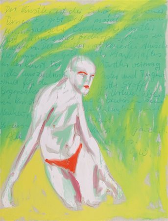 SALOME (1954-) Oscar Wilde letter 1979olio su tela cm 170x130 sul retro:...