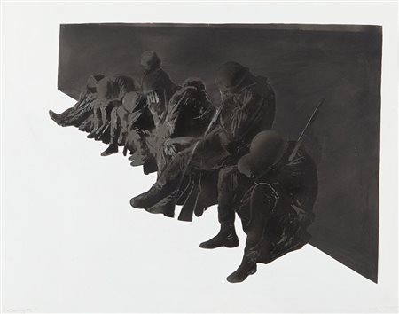 RAFAEL CANOGAR (1935-) Composizione 1971collage su cartoncino cm 50x64...