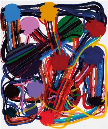 TANAKA ATSUKO (1932-2005) 81B 1981olio su tela cm 71,5x59firmato e datato sul...