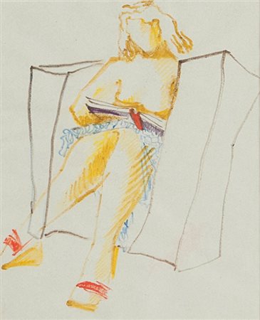 ENRICO PRAMPOLINI (1896-1956) Taccuino E2matita su carta cm 16,5x13,9sul...