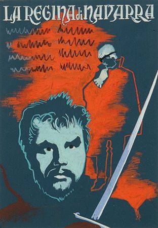ENRICO PRAMPOLINI (1896-1956) La Regina di Navarra 1941 circatempera su...
