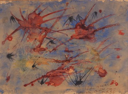 GIUSEPPE ALLOSIA (1910-1983) Senza titolo 1956tecnica mista su carta cm...