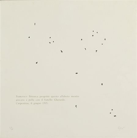 EMILIO ISGRO' (1937-) Francesco Petrarca (Carpentras) 1979serigrafia cm...