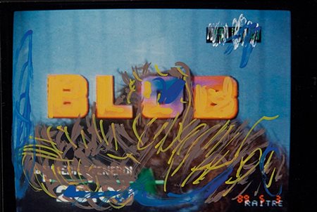 MARIO SCHIFANO (1934-1998) Senza titolo 1990-97tecnica mista su fotografia cm...