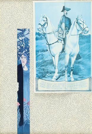 JIRI KOLAR (1914-2002) I Gemelli 1980collage su tavola cm 36,5x25,5 titolato...