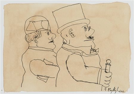 FRANZ BORGHESE (1941-2005) Lotto di due opereSenza titolo (due uomini)china...