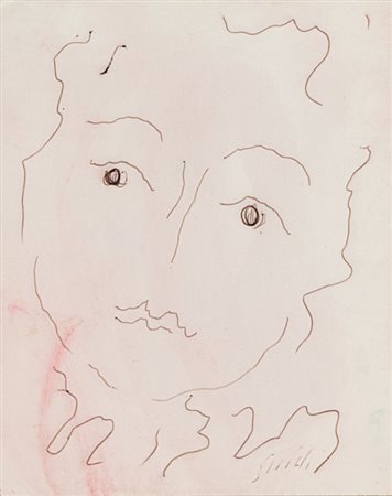 VIRGILIO GUIDI (1891-1984) Senza titolo penna su carta cm 15,3x12,3firmato in...