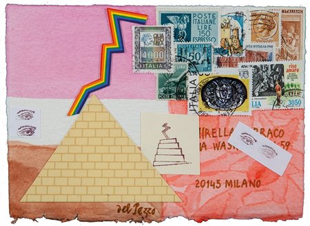 LUCIO DEL PEZZO (1933-) Cartoline agli amicicollage e tecnica mista su...