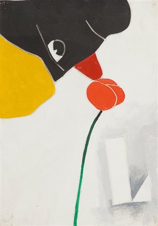 EMILIO TADINI (1927-2002) Bozzetto per serigrafia tecnica mista su carta cm...