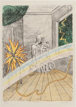 GIORGIO DE CHIRICO (1888-1978) L'Arcobaleno 1969litografia a sei colori cm...