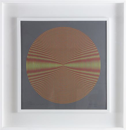 BIASI ALBERTO (n. 1937) Interferenza rosso gialla. 1970. Litografia. . Cm...