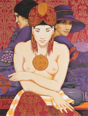 CIVITARESE GOFFREDO (n. 1936) Figure con natura morta. Serigrafia...