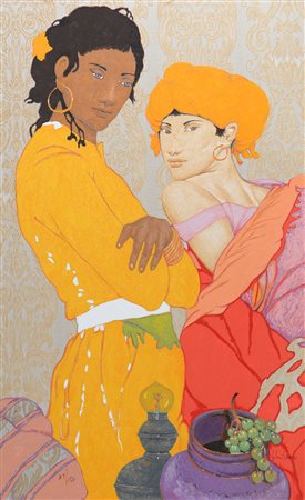 CIVITARESE GOFFREDO (n. 1936) Figure con natura morta. Serigrafia...