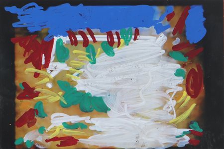 SCHIFANO MARIO (1934 - 1998) Senza titolo. Tecnica mista su fotografia. Cm...