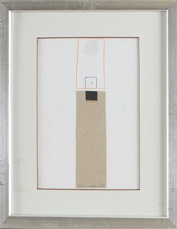 HASSAN FATHI (n. 1957) Senza titolo. 1989. Tecnica mista su cartone. Cm 15,00...